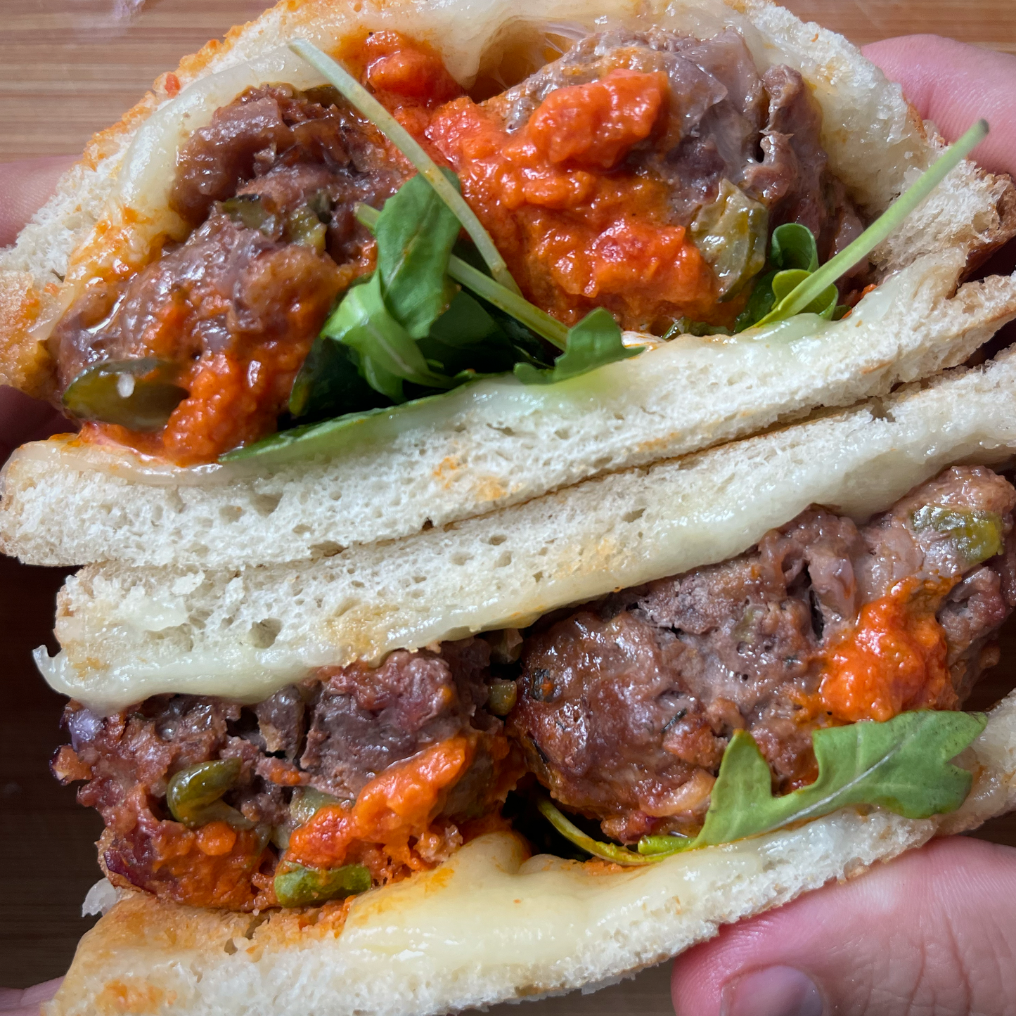 Loaded Dill Meatball Panini