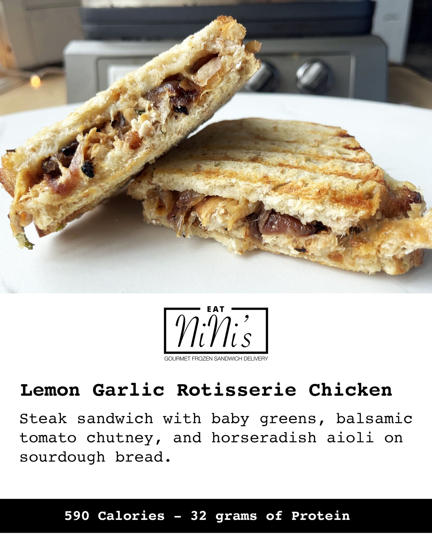 Lemon Garlic Rotisserie Chicken Panini