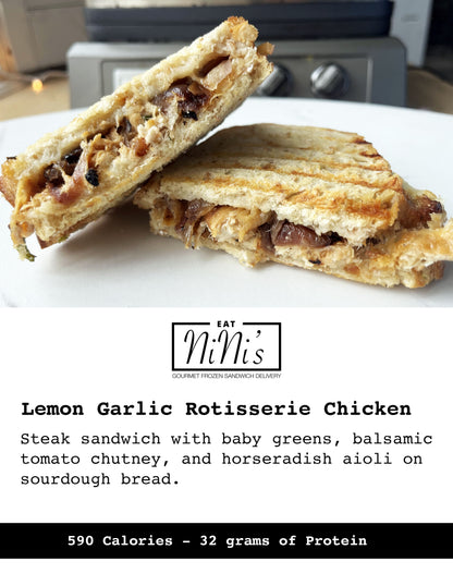 Lemon Garlic Rotisserie Chicken Panini