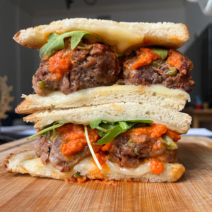 Loaded Dill Meatball Panini