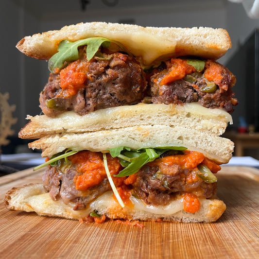 Loaded Dill Meatball Panini