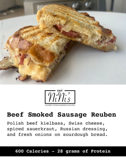 Beef Smoked Sausage Reuben Panini