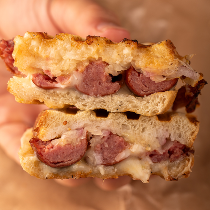 Beef Smoked Sausage Reuben Panini