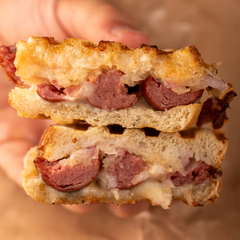 Beef Smoked Sausage Reuben Panini