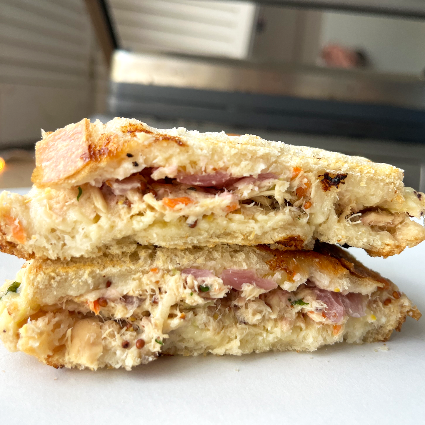 Olive Caper Tuna Melt Panini